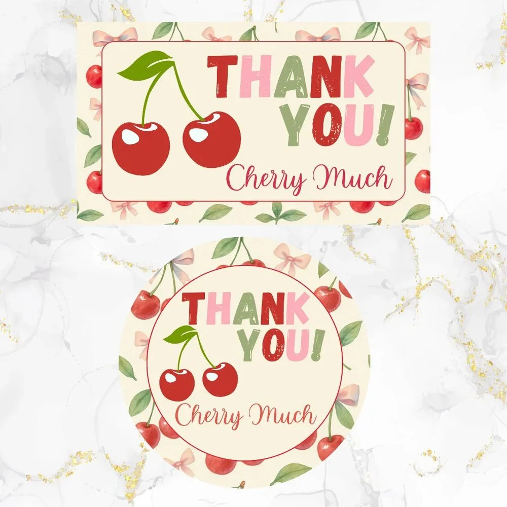 160 Pack Thank You Cards and Stickers Cherries